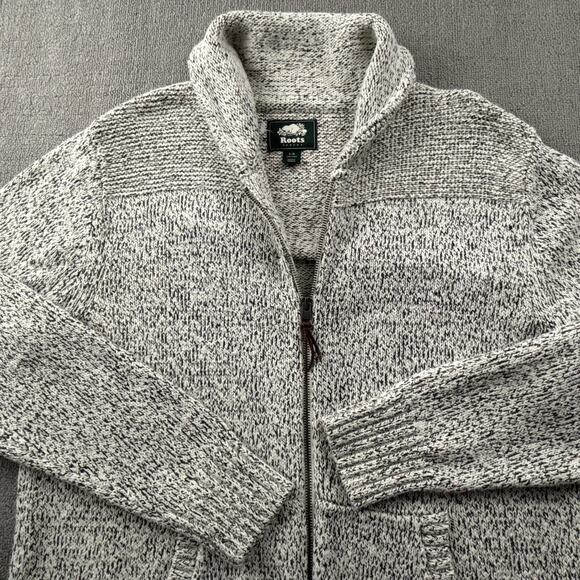 Roots Canada Jacket Adult Large Beige Full Zip Long Sleeve Knit Casual Men's - Picture 3 of 14